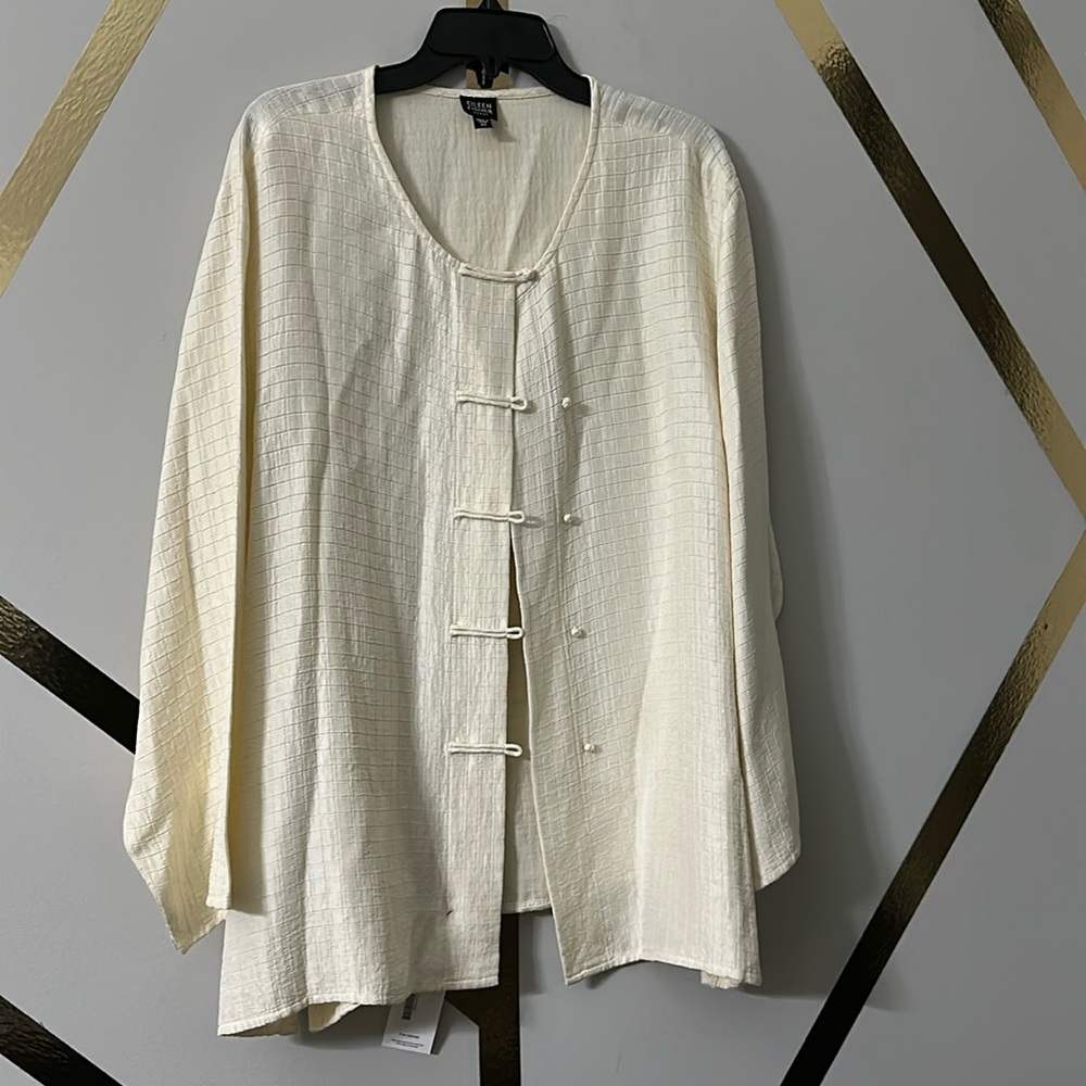 Eileen FisherTextured Cream Jacket size 1X